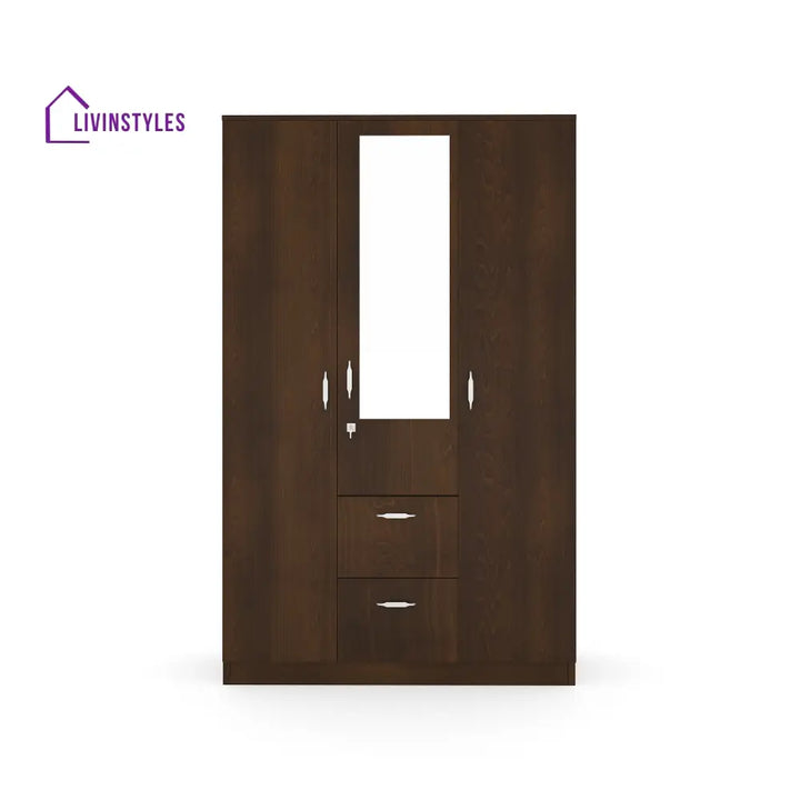 Konstantin 3 Door Wardrobe with Mirror (Walnut) Home Furniture