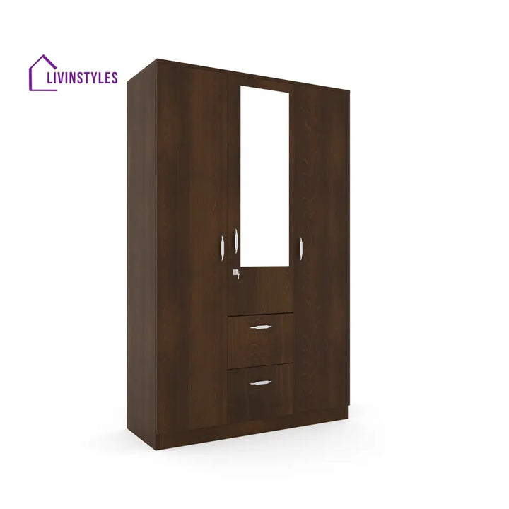 Konstantin 3 Door Wardrobe with Mirror (Walnut) Home Furniture