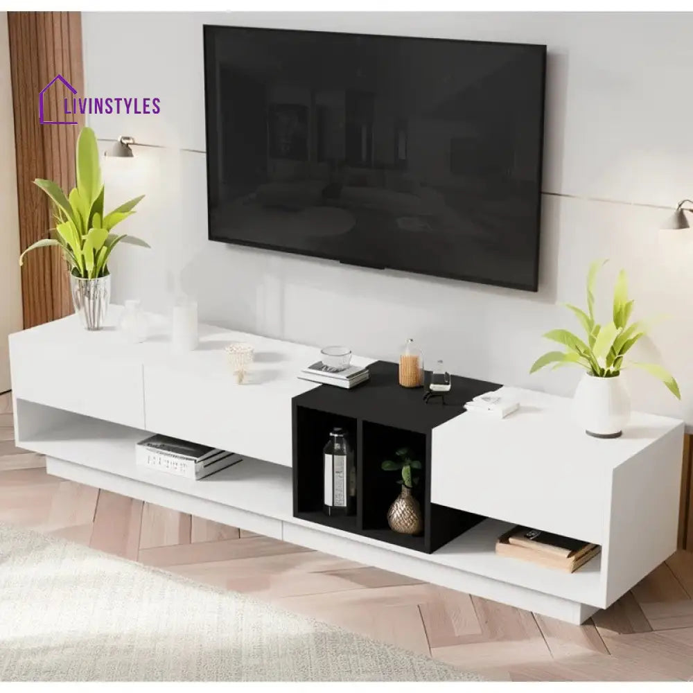 Elodie Wooden Finish Tv Unit Stand for Living Room