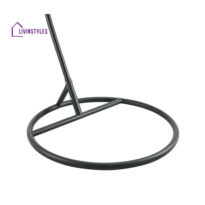 Eloisa Single Seater Hanging Swing With Stand For Balcony Garden (Black) Braided & Rope (Copy) - Swings
