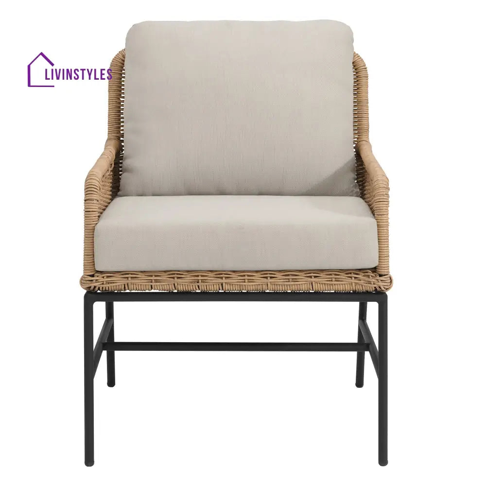 Eloise Outdoor Garden Balcony Sofa Set 2 Seater 2 Single seater and 1 Center Table Set (Tan) - Sofa Sets