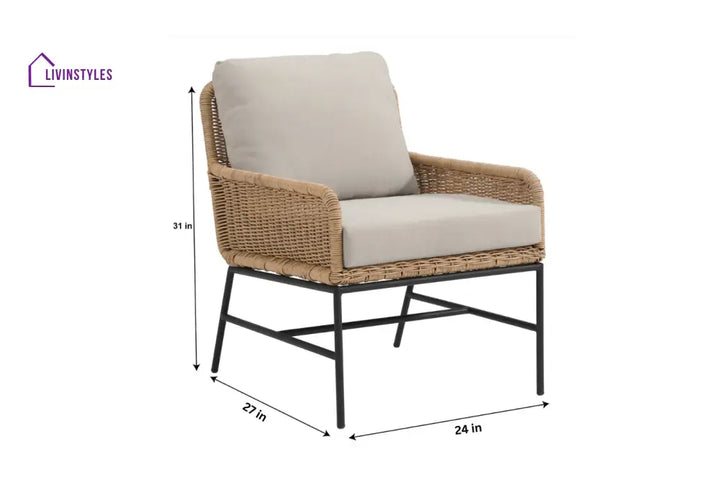 Eloise Outdoor Garden Balcony Sofa Set 2 Seater 2 Single seater and 1 Center Table Set (Tan) - Sofa Sets