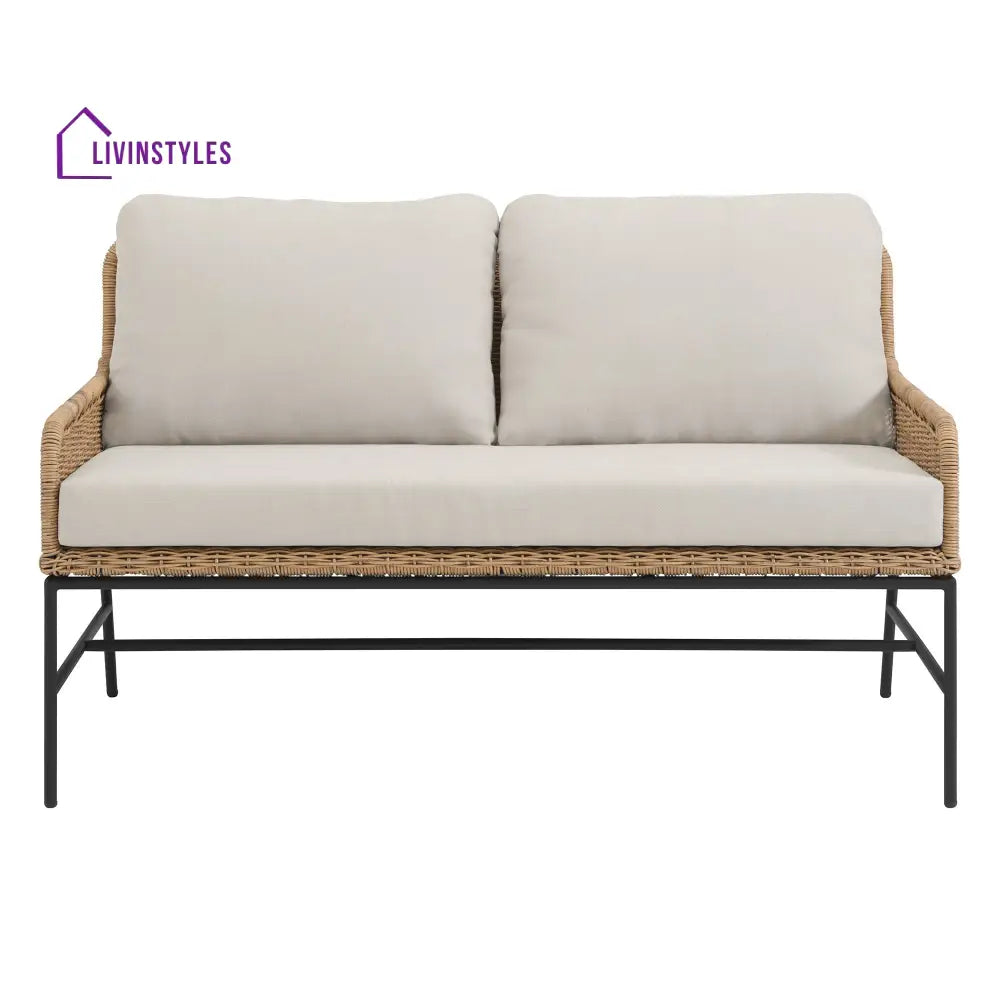 Eloise Outdoor Garden Balcony Sofa Set 2 Seater 2 Single seater and 1 Center Table Set (Tan) - Sofa Sets