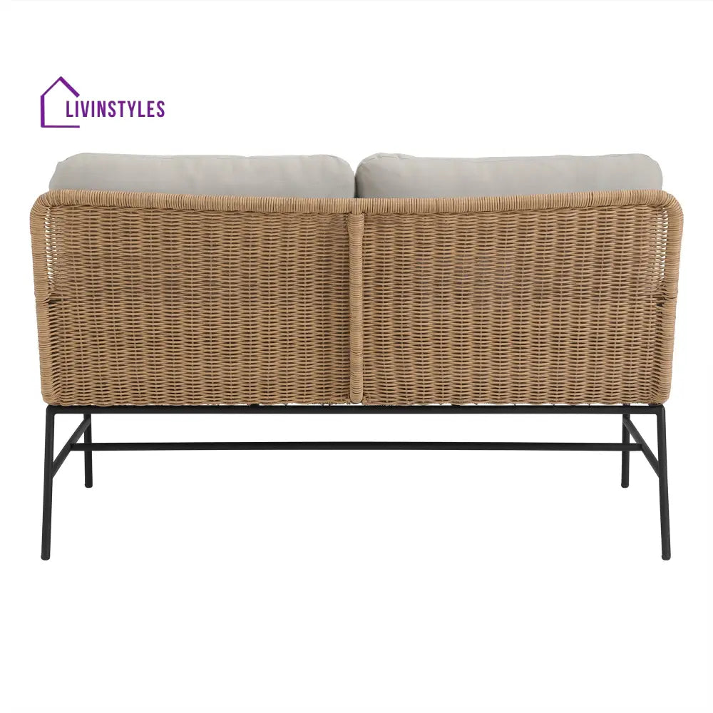 Eloise Outdoor Garden Balcony Sofa Set 2 Seater 2 Single seater and 1 Center Table Set (Tan) - Sofa Sets
