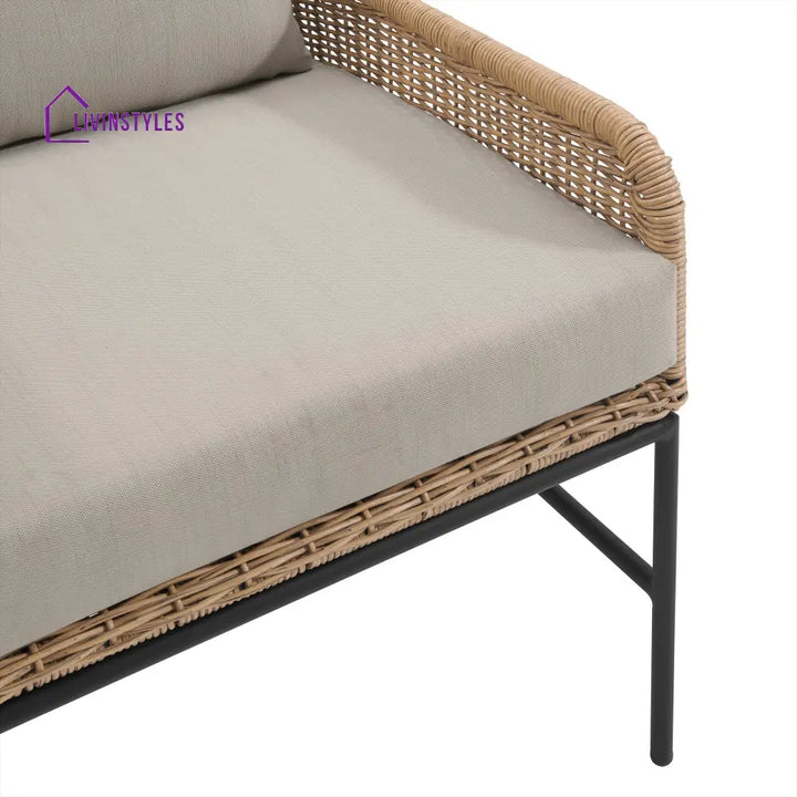Eloise Outdoor Garden Balcony Sofa Set 2 Seater 2 Single seater and 1 Center Table Set (Tan) - Sofa Sets