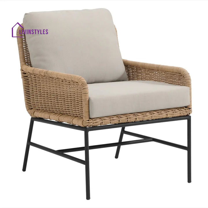 Eloise Outdoor Garden Balcony Sofa Set 2 Seater 2 Single seater and 1 Center Table Set (Tan) - Sofa Sets