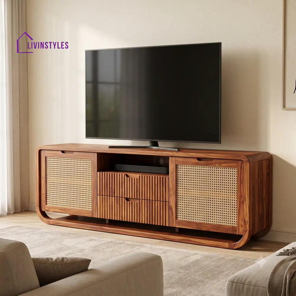 Elora Solid Sheesham Wood Tv Unit for Living Room | Tv Cabinet | Tv Console Unit