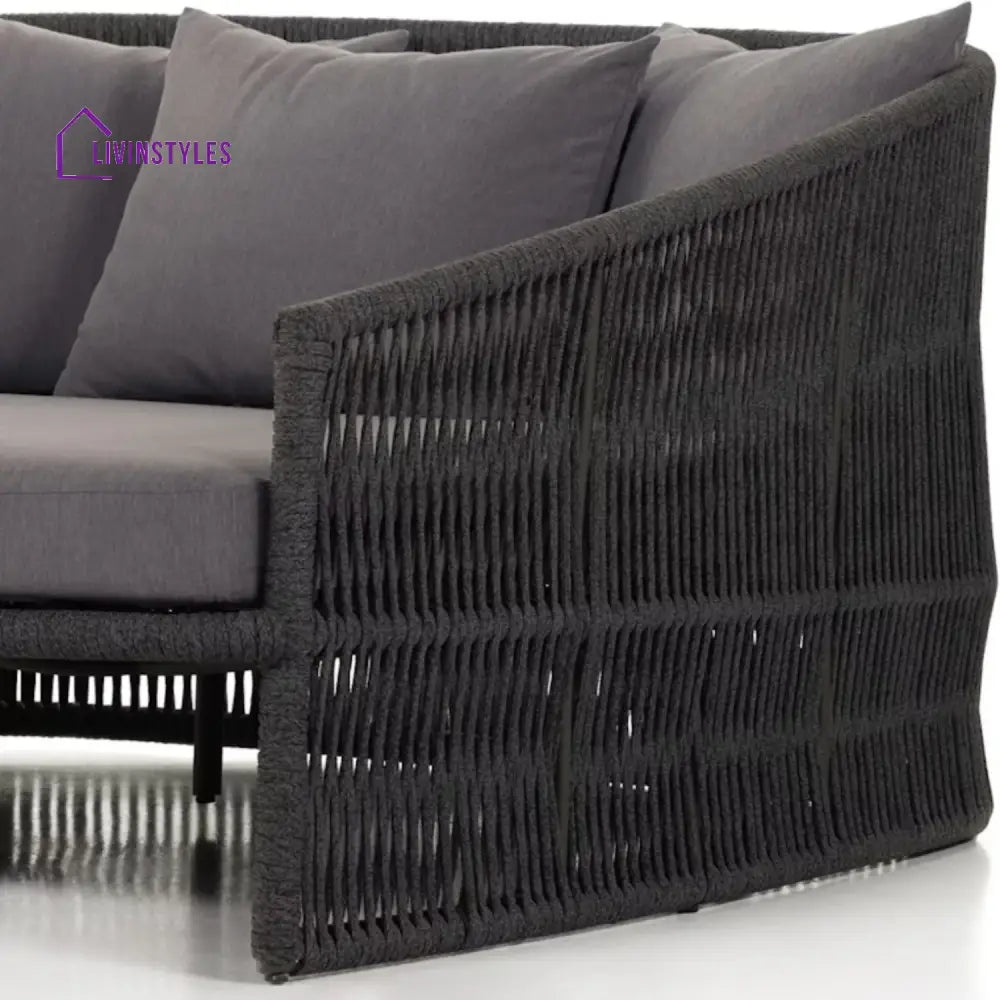 Elowen Outdoor Rope Braided Patio Furniture Daybed (Grey) - Daybed