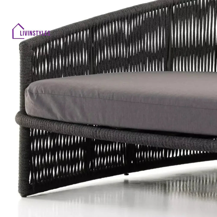 Elowen Outdoor Rope Braided Patio Furniture Daybed (Grey) - Daybed