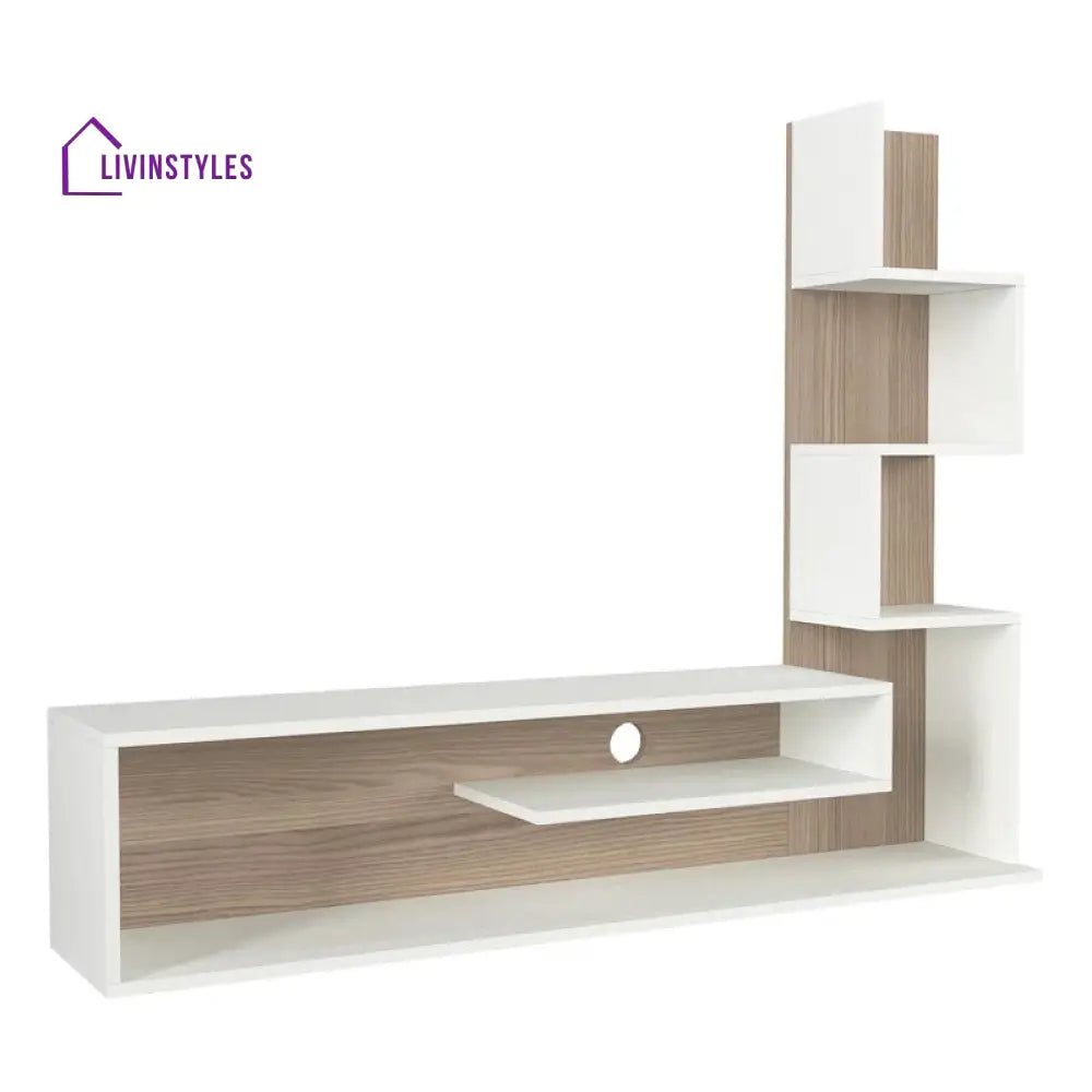 Elowen White Finish Tv Unit Stand for Living Room