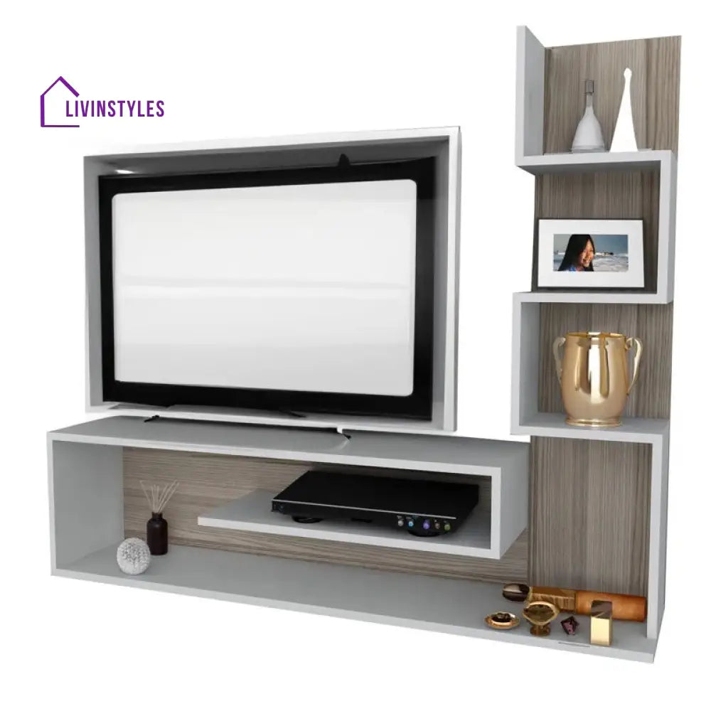 Elowen White Finish Tv Unit Stand for Living Room