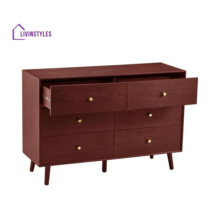 Eloy 6 Drawer Chest - Cherry Wood Chest of Drawers