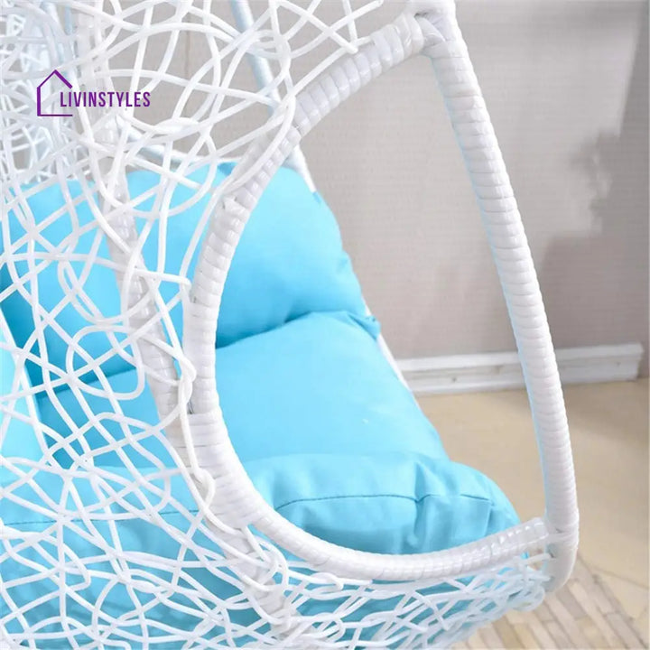 Elpidio Single Seater Hanging Swing With Stand For Balcony Garden Swing (White) - Swings
