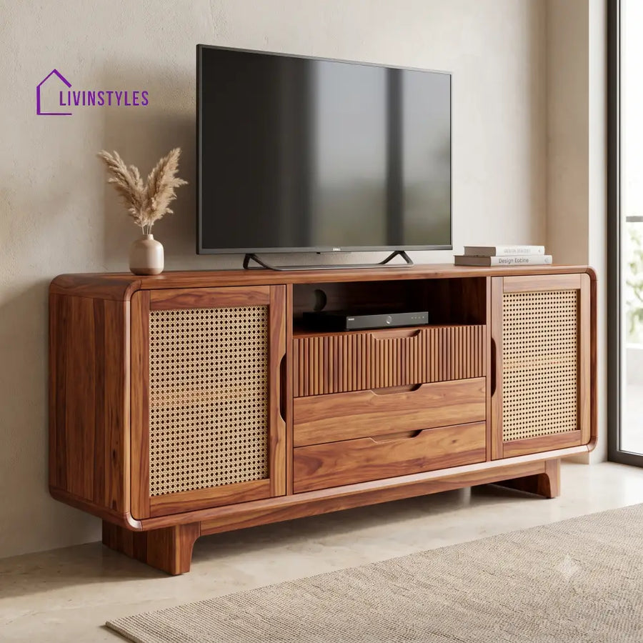Elsa Solid Sheesham Wood Tv Unit for Living Room | Tv Cabinet | Tv Console Unit