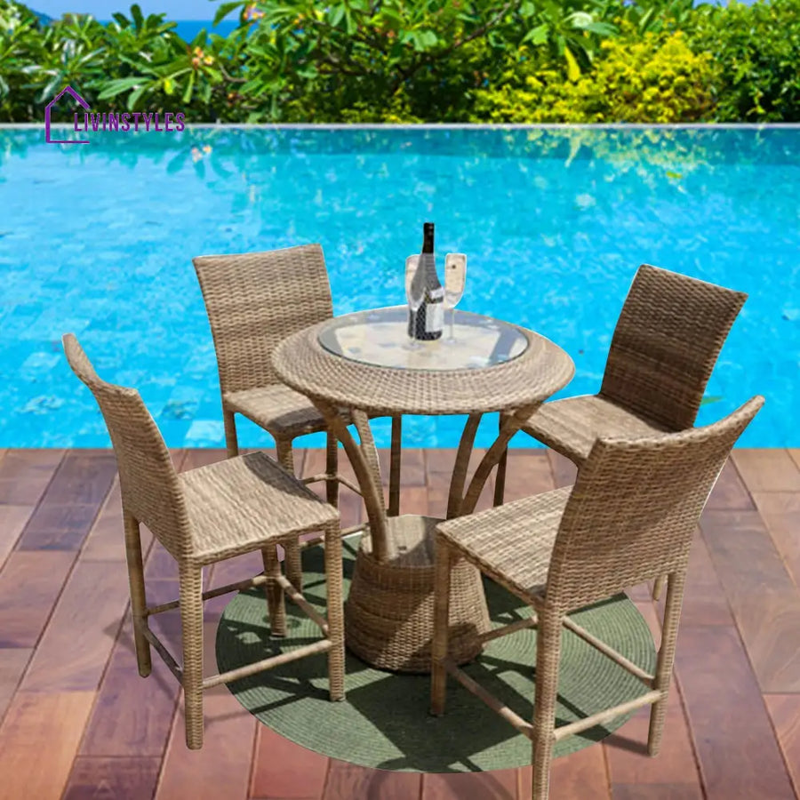 Elsie Outdoor Patio Bar Sets 4 Chairs and 1 Table (Arabica) - Bar Sets