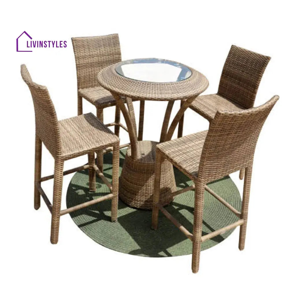 Elsie Outdoor Patio Bar Sets 4 Chairs and 1 Table (Arabica) - Bar Sets