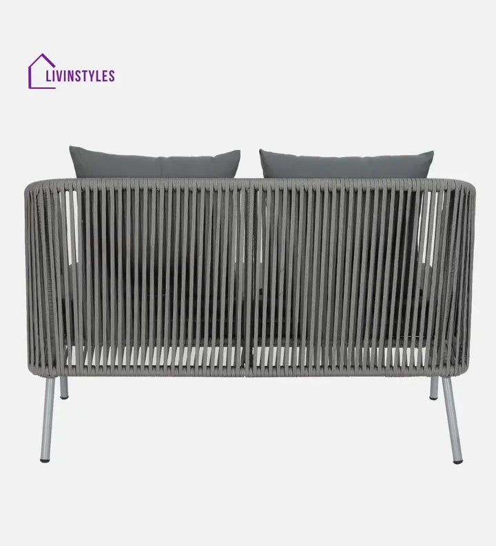 Elsie Outdoor Sofa Set 2 Seater 2 Single seater and 1 Center Table (Grey) Braided & Rope - Sofa Sets