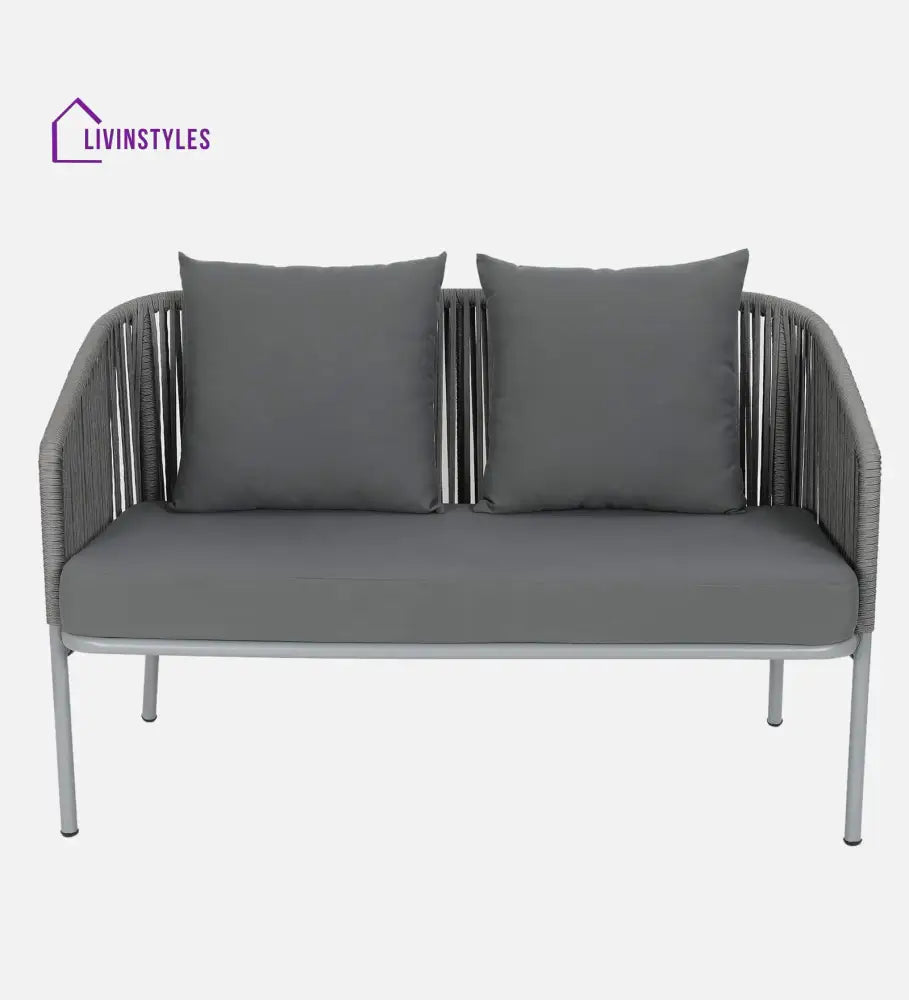 Elsie Outdoor Sofa Set 2 Seater 2 Single seater and 1 Center Table (Grey) Braided & Rope - Sofa Sets