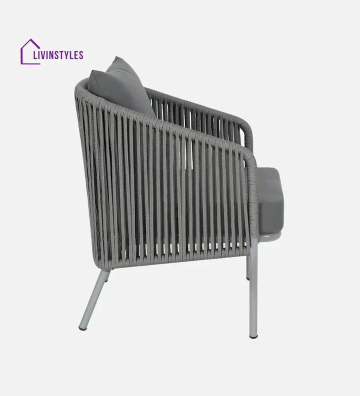 Elsie Outdoor Sofa Set 2 Seater 2 Single seater and 1 Center Table (Grey) Braided & Rope - Sofa Sets