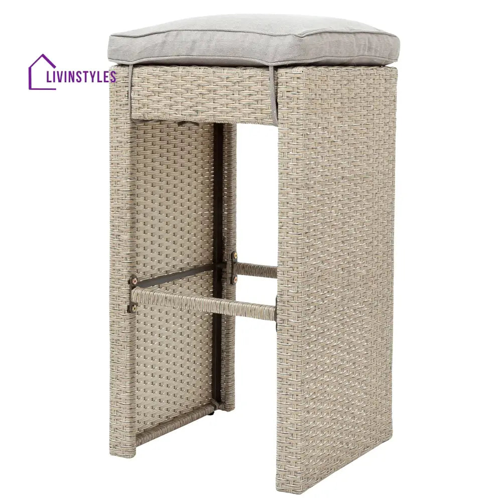 Elvan Outdoor Bar Sets 4 Stool and 1 Table Patio Bar Set (Cream) - Bar Sets