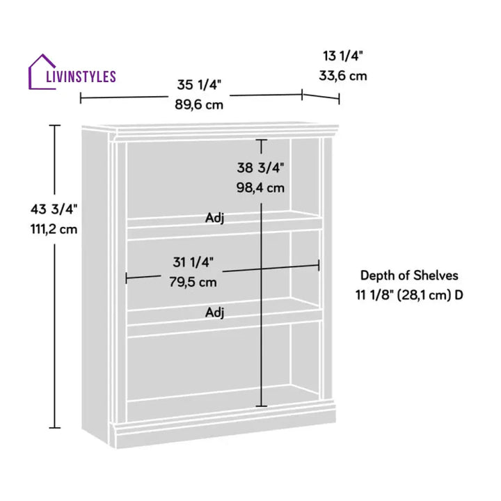Elvira Solid Wood Bookshelves | Bookshelf for Living Room | Bedroom | Drawing Room | Study Room