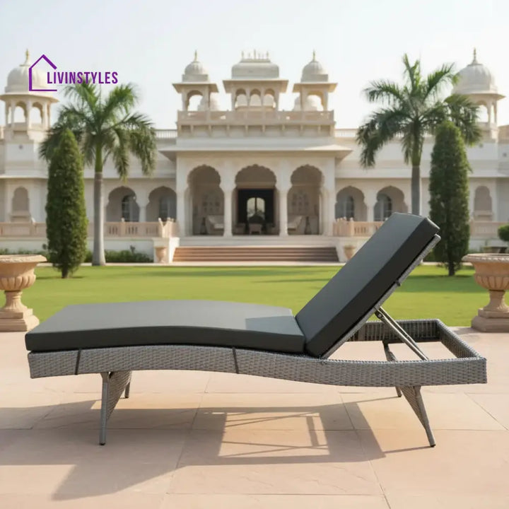 Emaan Outdoor All-Weather Wicker Lounger with Cushions Lounger Set