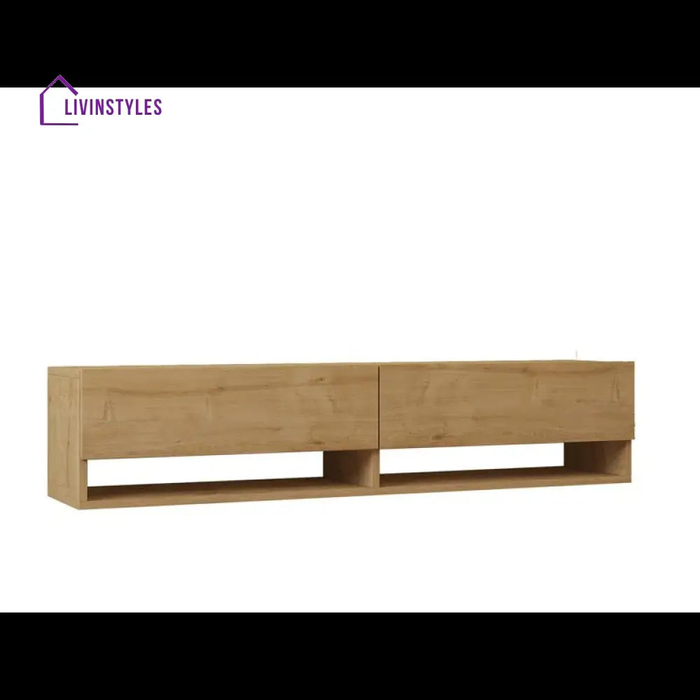 Ember Wall Mounted Wooden Finish Tv Unit Stand for Living Room