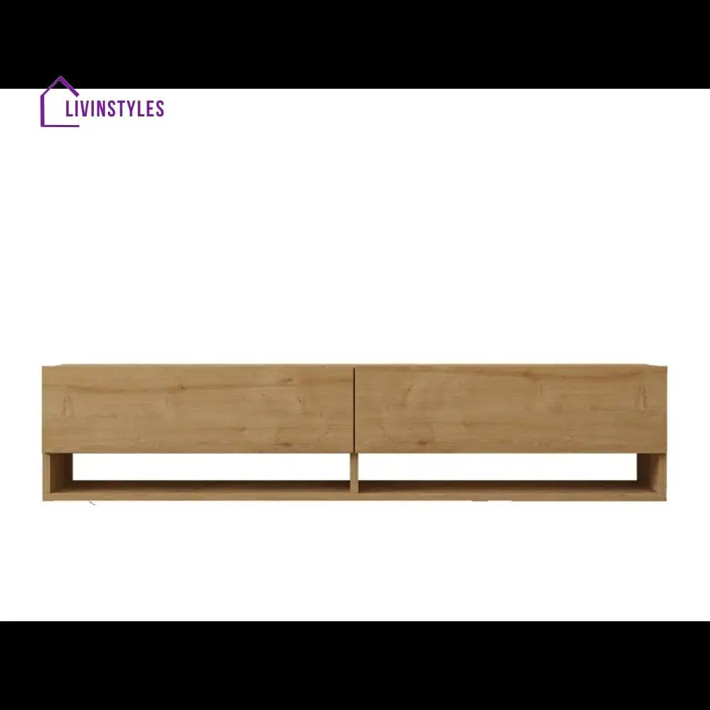 Ember Wall Mounted Wooden Finish Tv Unit Stand for Living Room