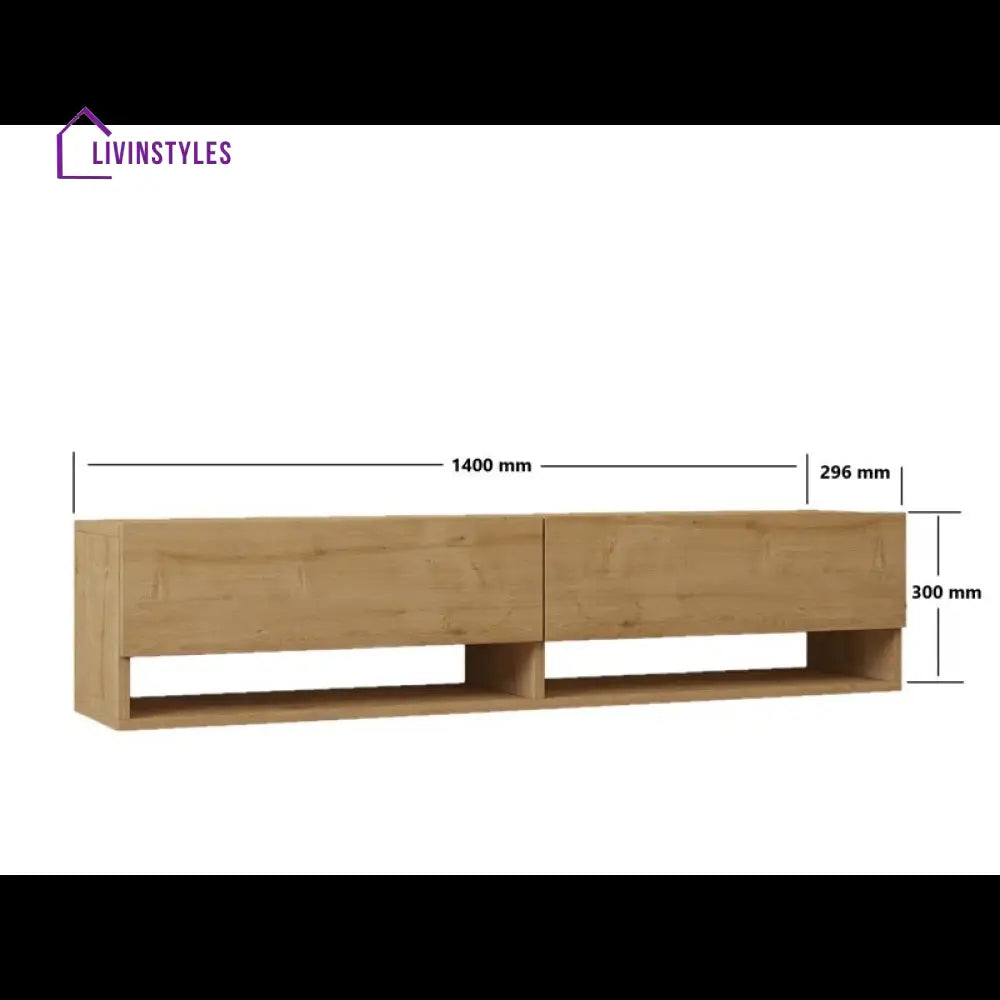 Ember Wall Mounted Wooden Finish Tv Unit Stand for Living Room