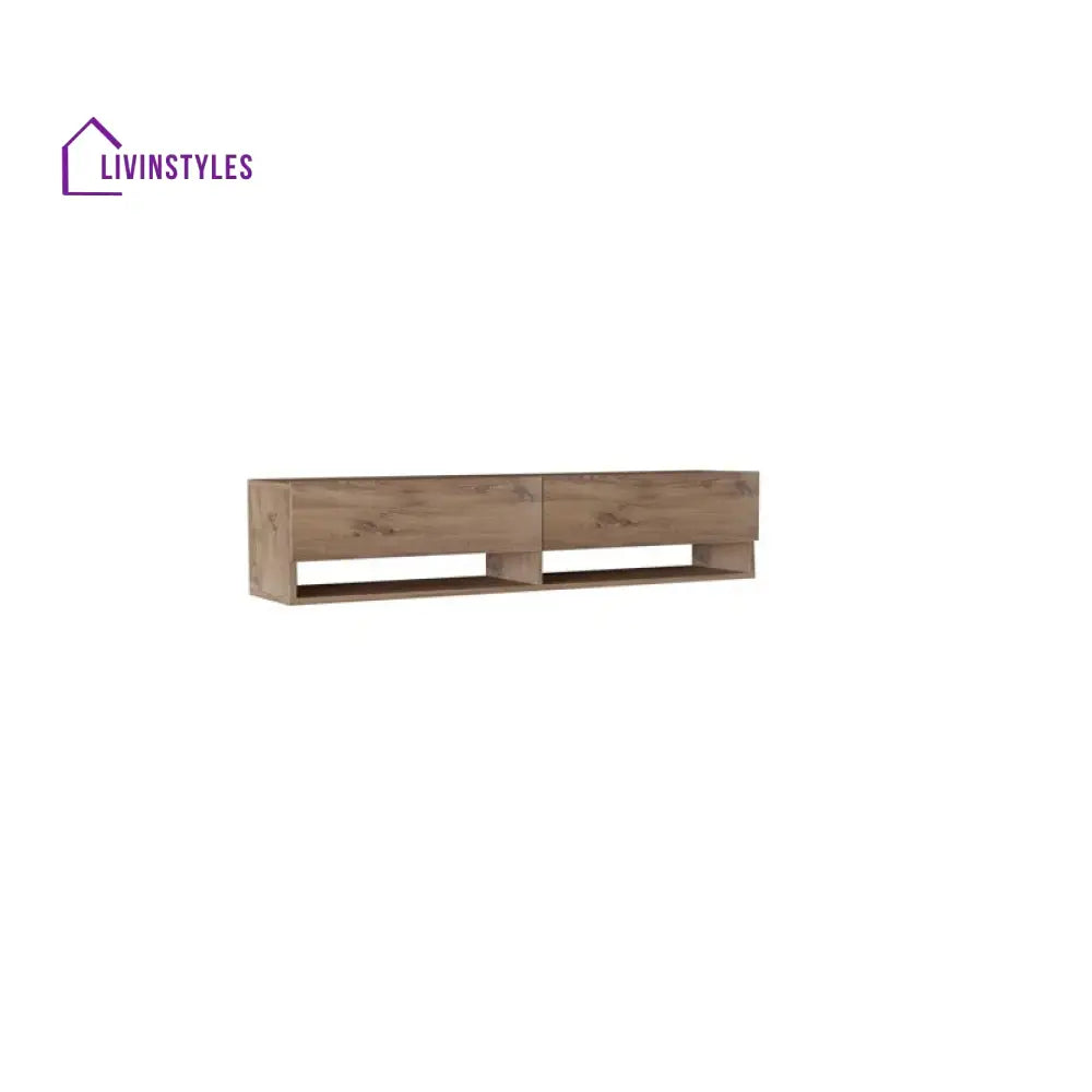 Ember Wall Mounted Wooden Finish Tv Unit Stand for Living Room