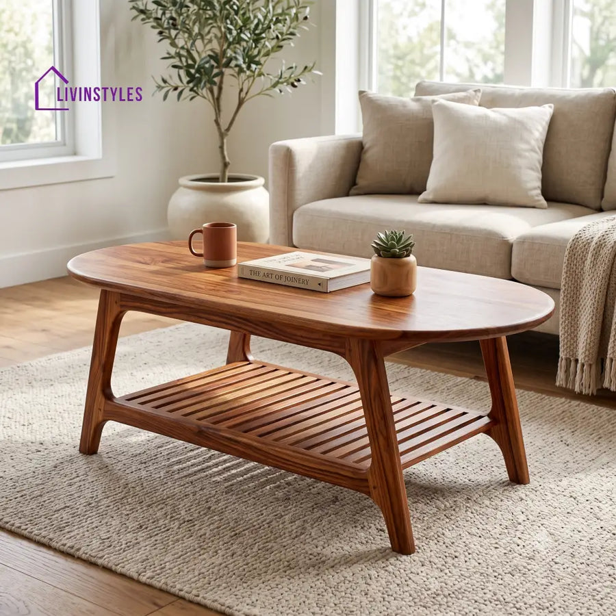 Émeline Wooden Coffee Table for Living Room | Tea Table | Teapoy | Center table