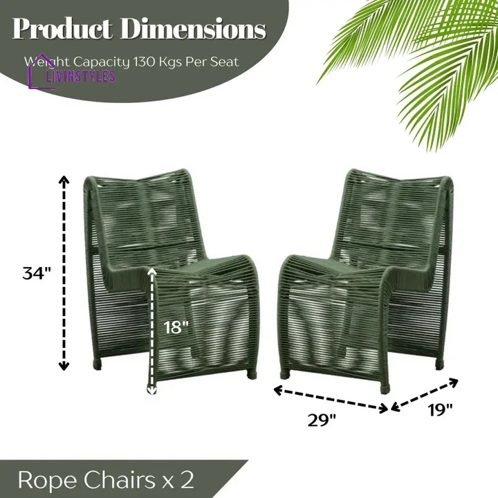 Emerson 2-Piece Outdoor Rope Patio Chairs - Patio Chairs