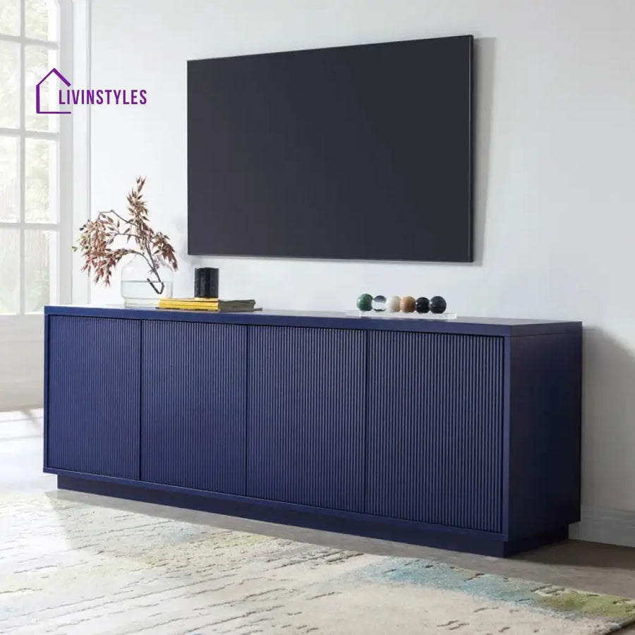 Emery Wooden Finish Tv Unit Stand for Living Room
