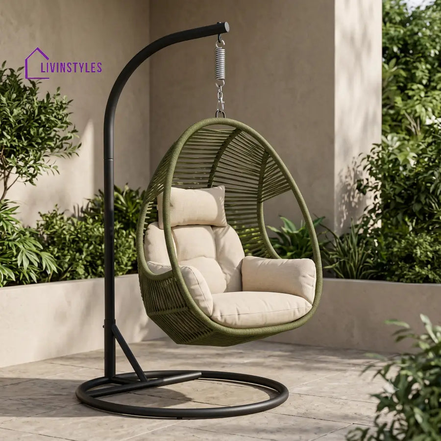 Emil Premium MS Frame with Powder Coated Outdoor Swing Chair with Stand