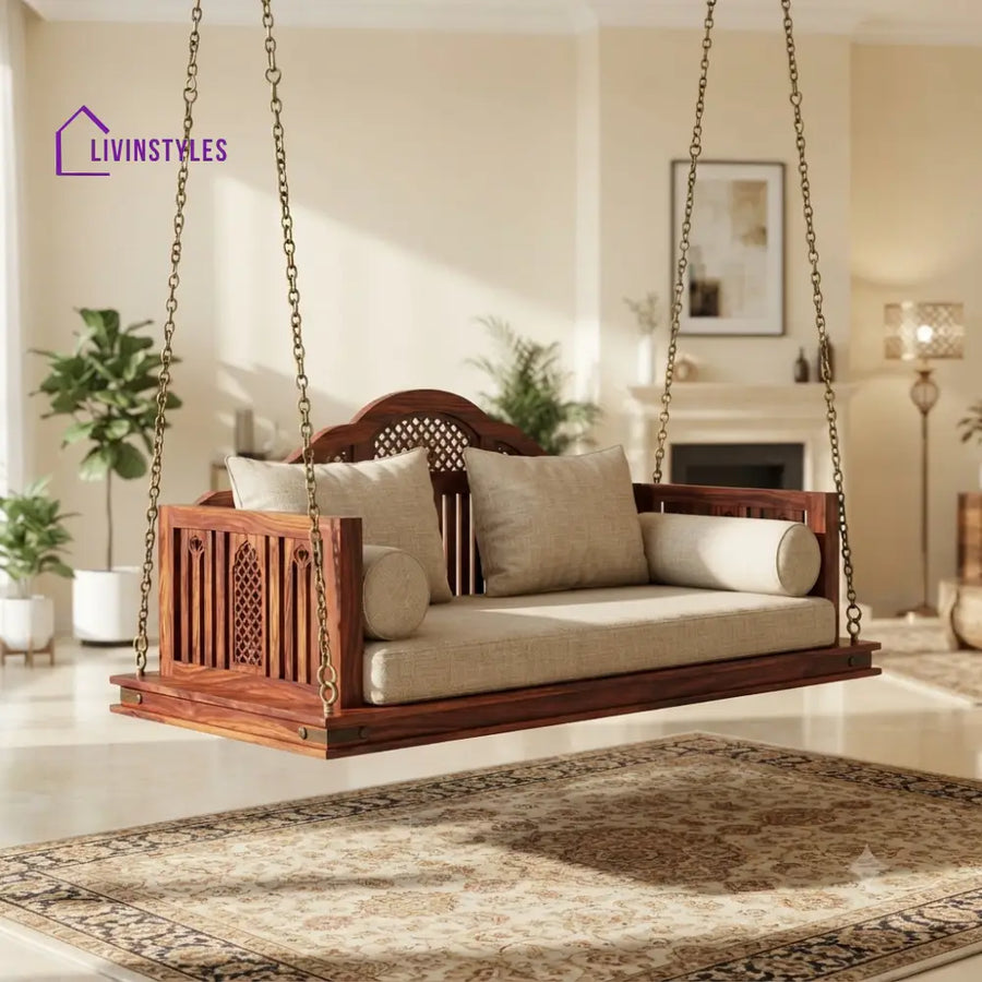 Émile 2 Seater Wooden Swing for Home | Wooden Jhula for home