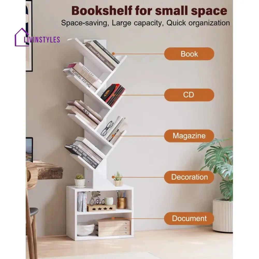 Emilia Engineered Wood Bookshelves | Bookshelf for Living Room | Bedroom | Drawing Room | Study Room