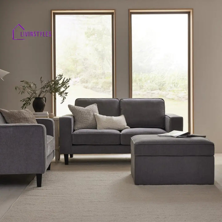 Emilio 2 Seater Sofa - Grey - Sofas