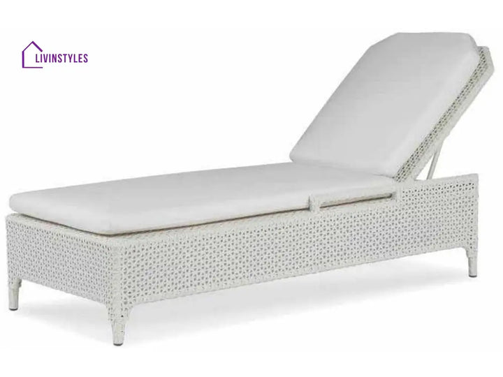 Emilio Outdoor Swimming Poolside Lounger - White - Loungers