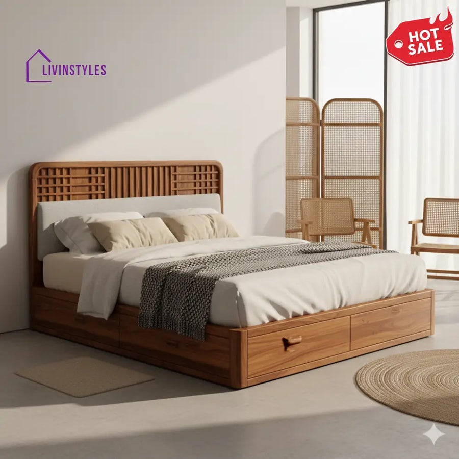 Emily Premium Sheesham Wood Bed