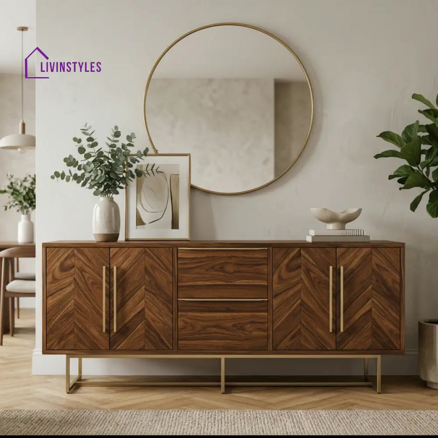 Emily Sheesham Wood Cabinet and Sideboard (Honey Finish)
