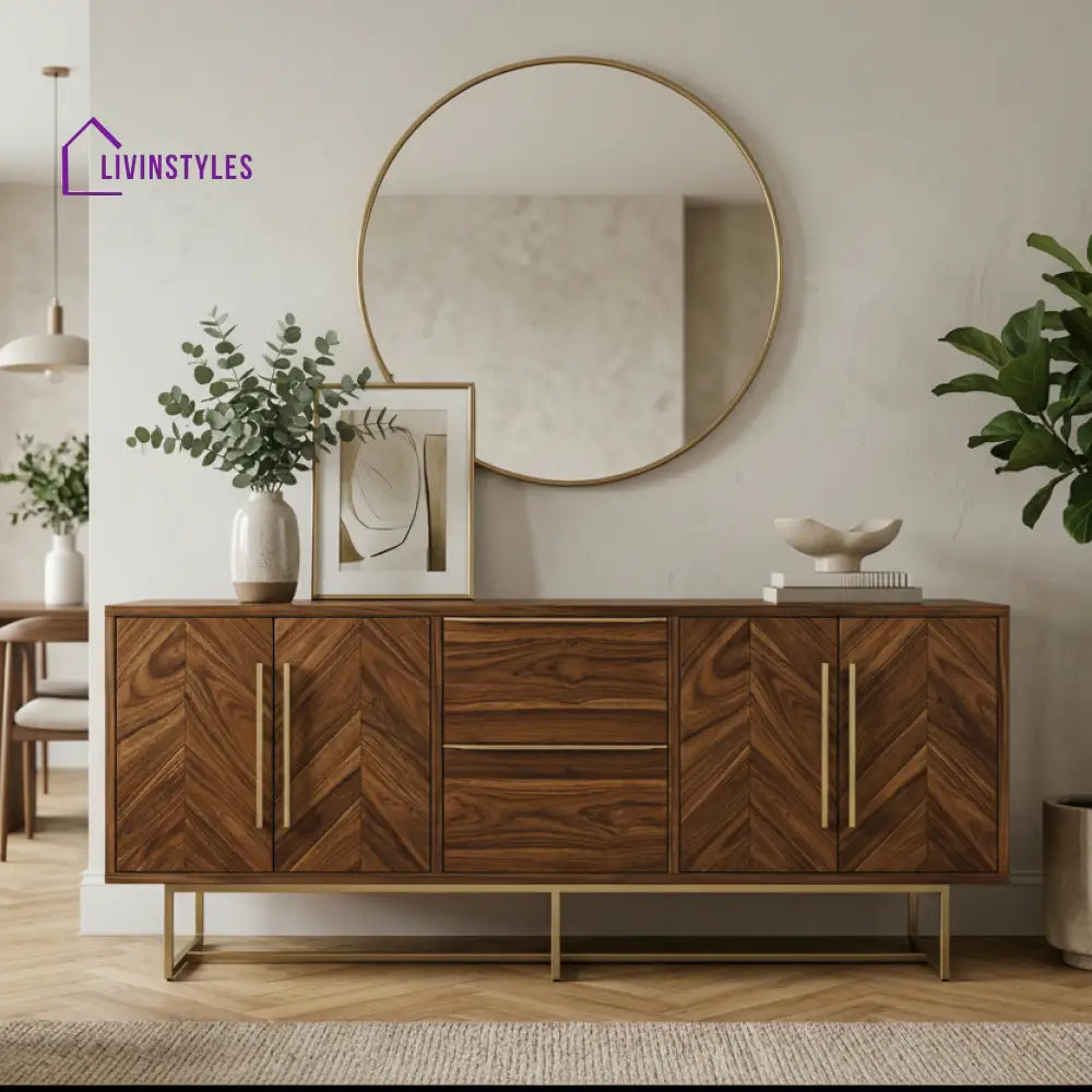 Emily Sheesham Wood Cabinet and Sideboard (Honey Finish)