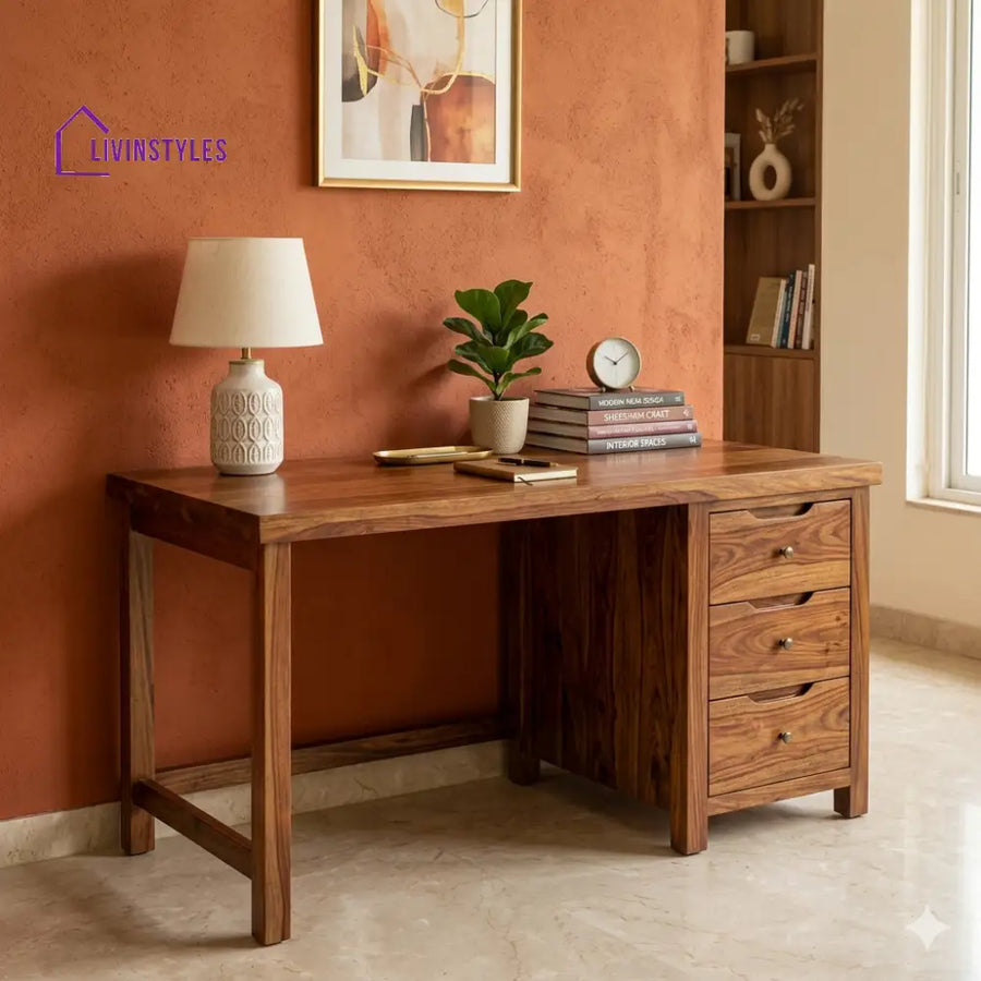 Emily Solid Sheesham Wood Study Table for Home