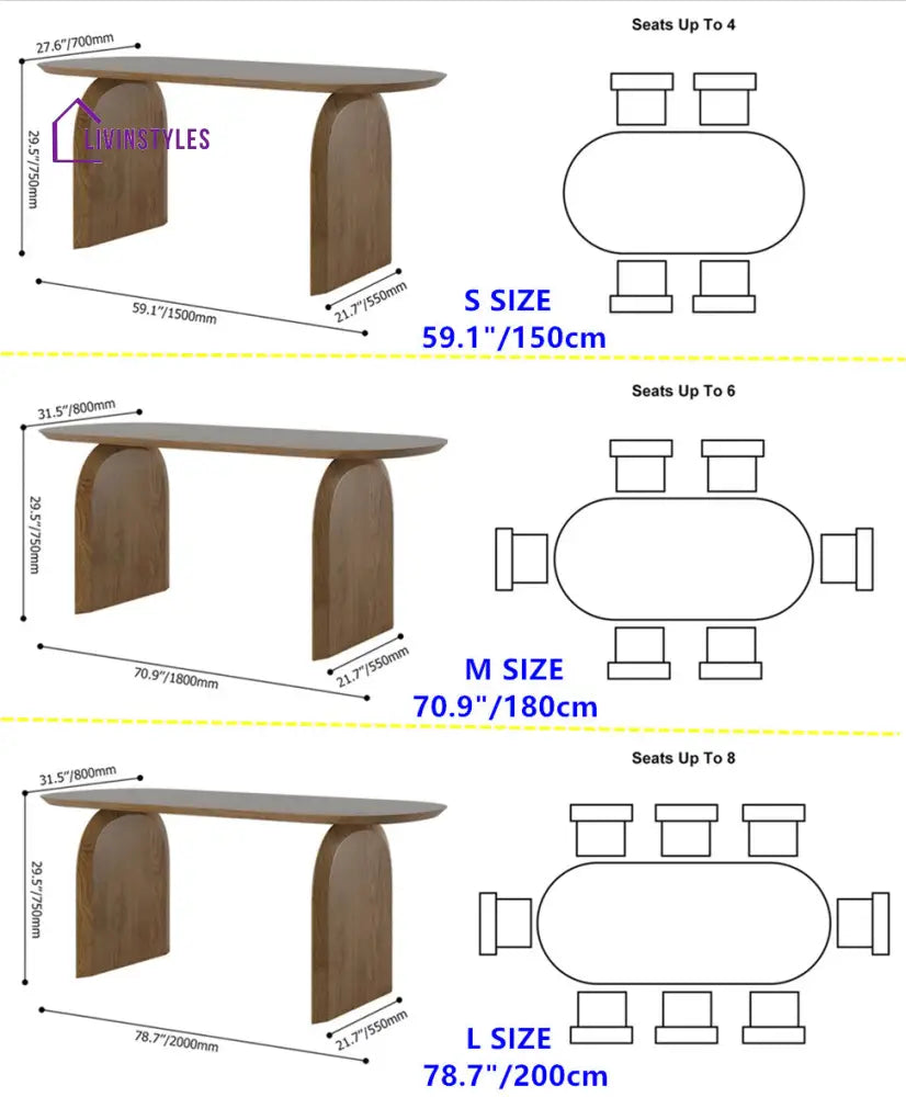 Solid Wood Top & Pedestals Dining Table Tables
