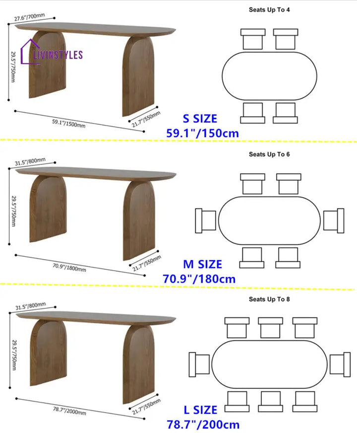 Solid Wood Top & Pedestals Dining Table Tables