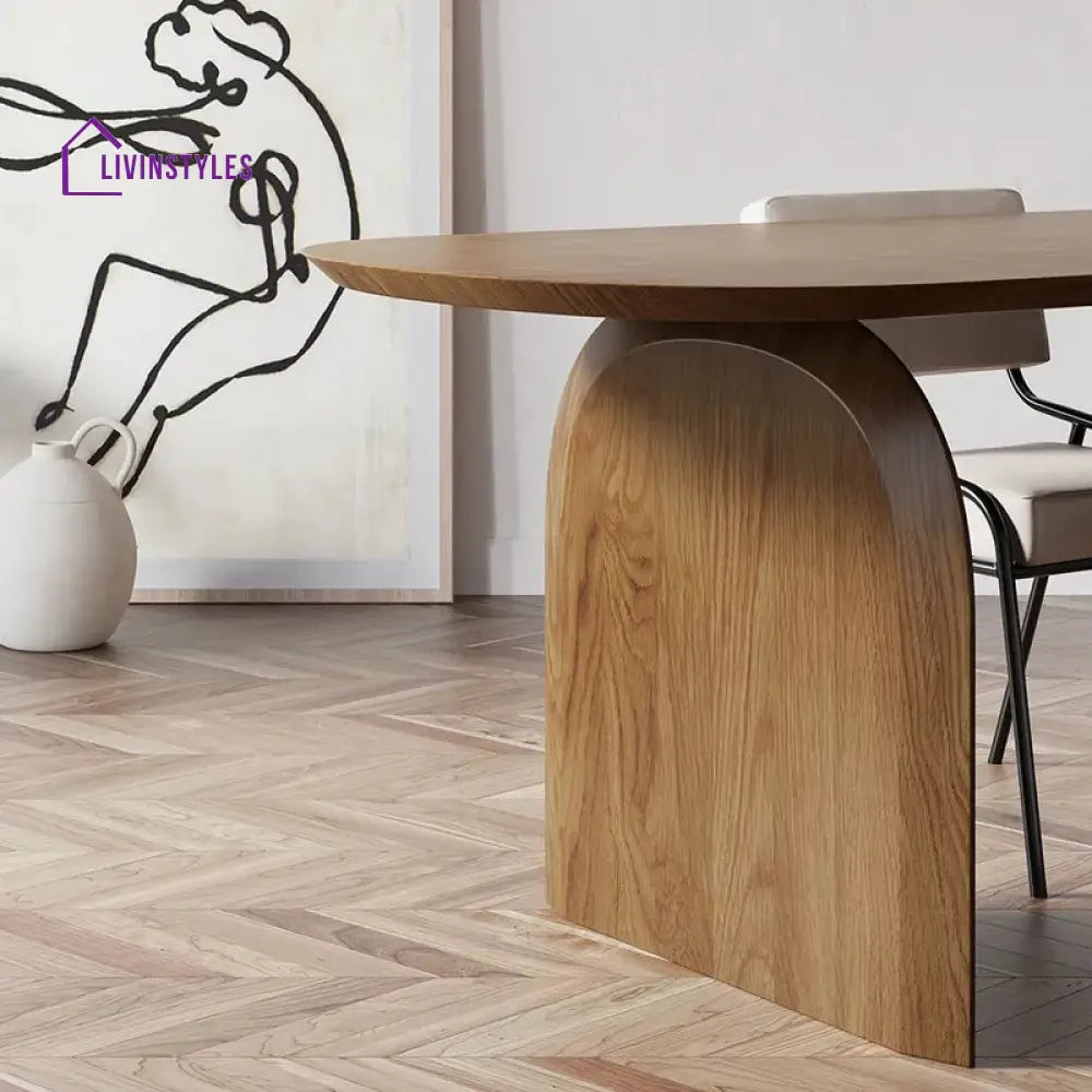 Solid Wood Top & Pedestals Dining Table Tables