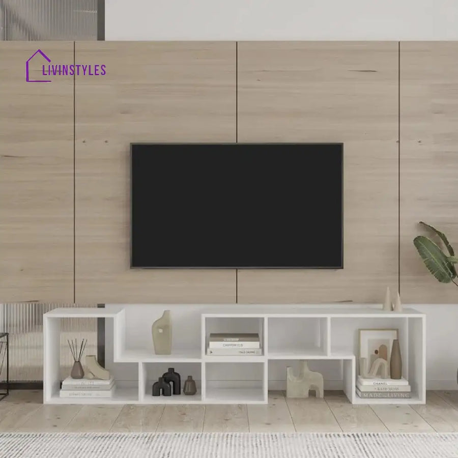 Emma White Finish Tv Unit Stand for Living Room