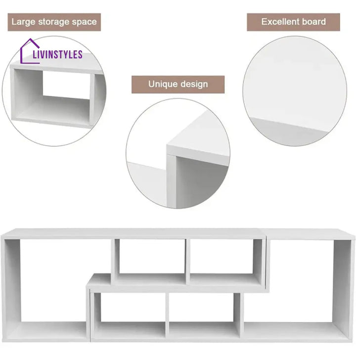 Emma White Finish Tv Unit Stand for Living Room