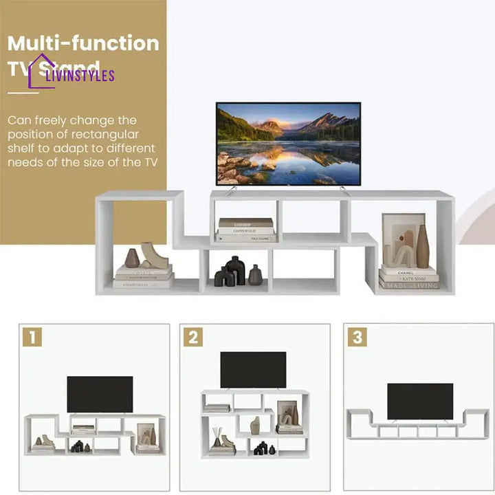 Emma White Finish Tv Unit Stand for Living Room