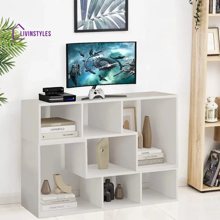 Emma White Finish Tv Unit Stand for Living Room