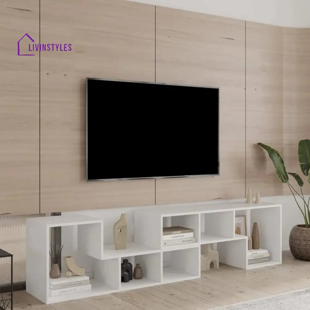 Emma White Finish Tv Unit Stand for Living Room